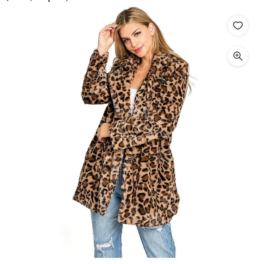 Love Tree Women's Juniors Faux Fur Leopard Coat (medium , Leopard